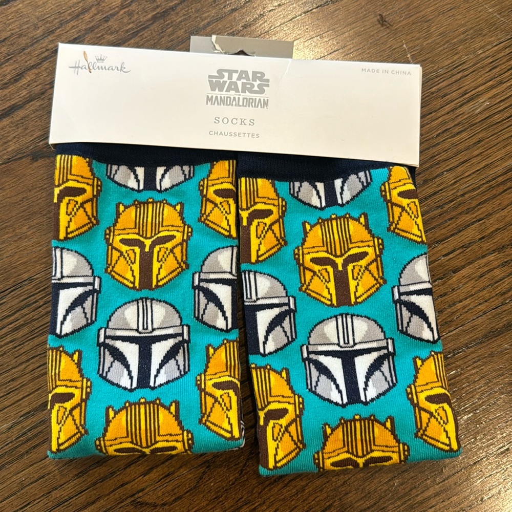 Mandalorian™ Helmet Novelty Crew Socks, hallmark, Star Wars